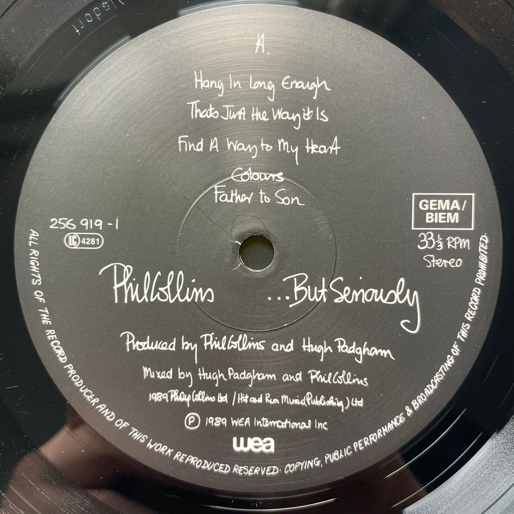 Винтажная виниловая пластинка LP Phil Collins But Seriously (Германия 1989) Another Day In Paradise