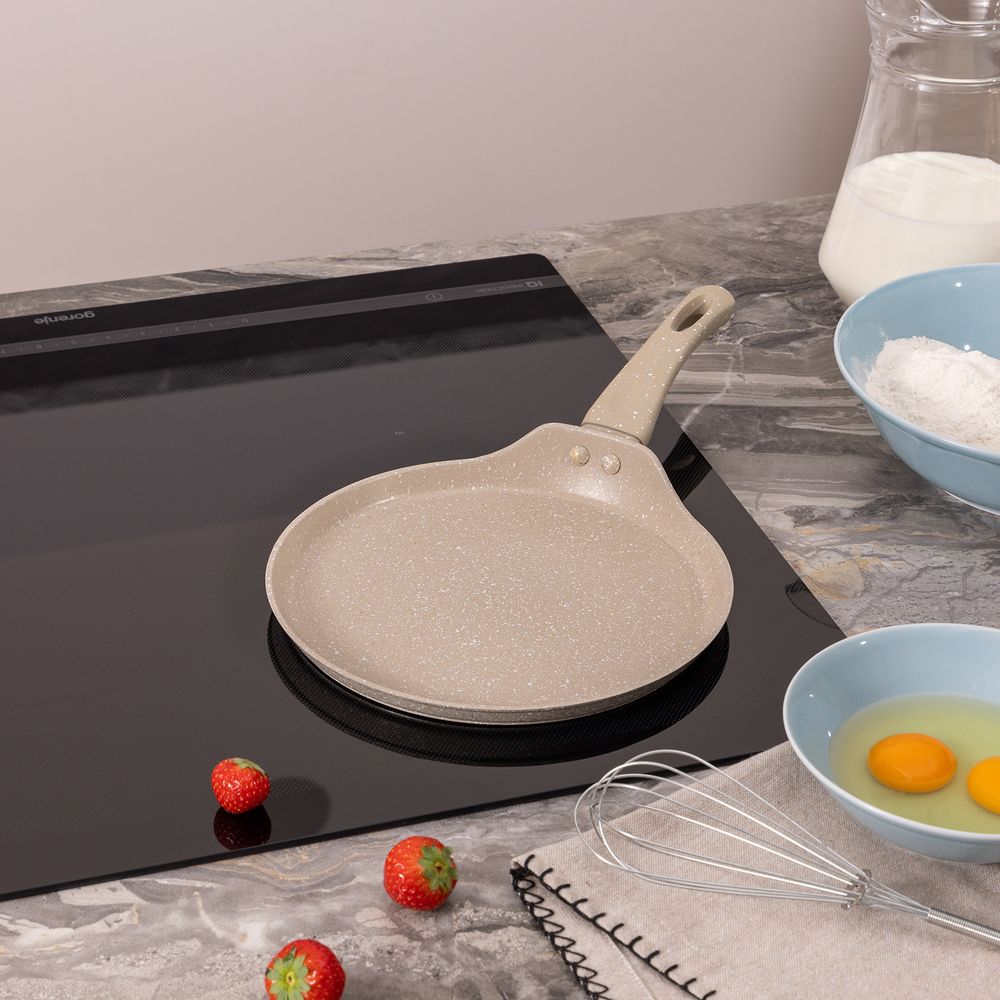 СКОВОРОДА БЛИННАЯ AGNESS С АНТИПРИГАРНЫМ ПОКРЫТИЕМ "LATTE", 22Х2СМ, ИНДУКЦИОННОЕ ДНО