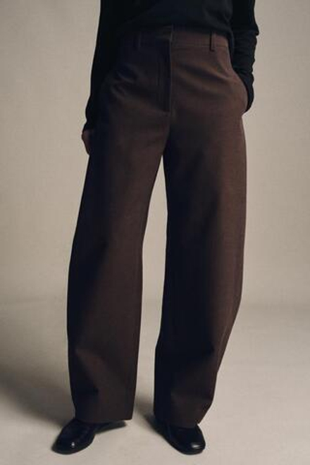 ZARA БРЮКИ В ПОЛОСКУ — ZW COLLECTION, КОРИЧНЕВЫЙ МЕЛАНЖ
