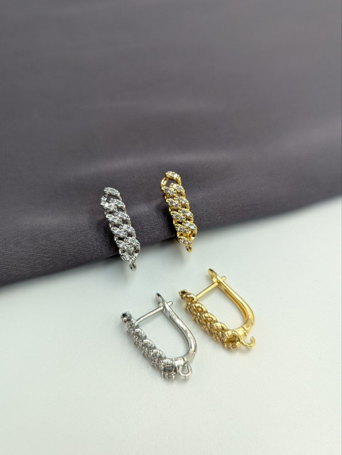 Швензы плетеные с фианитами, английский замок