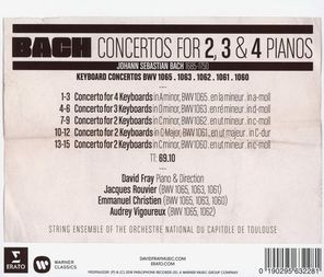 David Fray / Bach: Concertos For 2, 3 & 4 (CD)