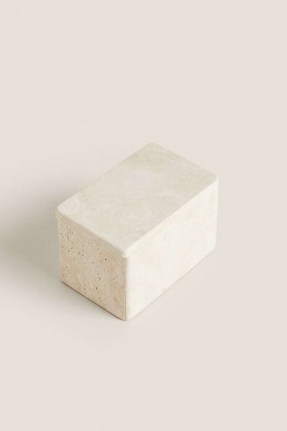 ZARA HOME СВЕЧА В ПРЯМОУГОЛЬНОМ МРАМОРНОМ КОНТЕЙНЕРЕ, БЕЖЕВЫЙ