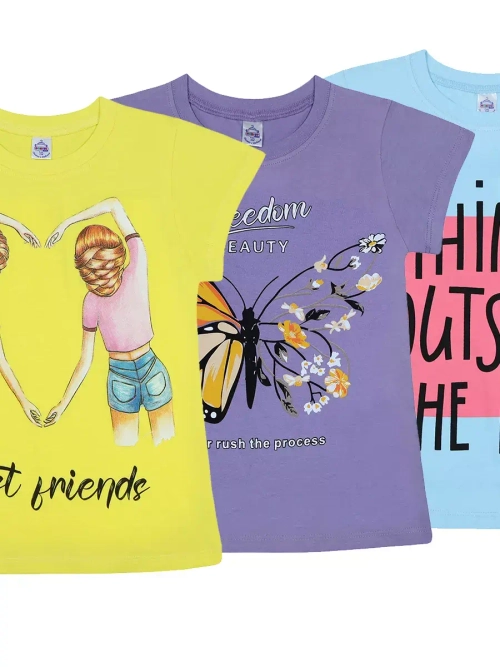 Футболка для школы.девочка.набор 3 шт