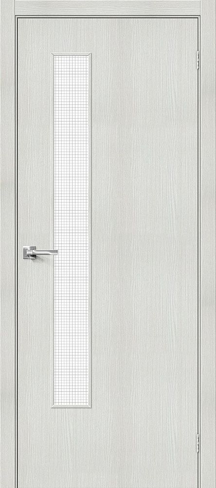 Дверь Браво-9 / Цвет Bianco Veralinga / Стекло Wired Glass 12,5 / Двери Браво