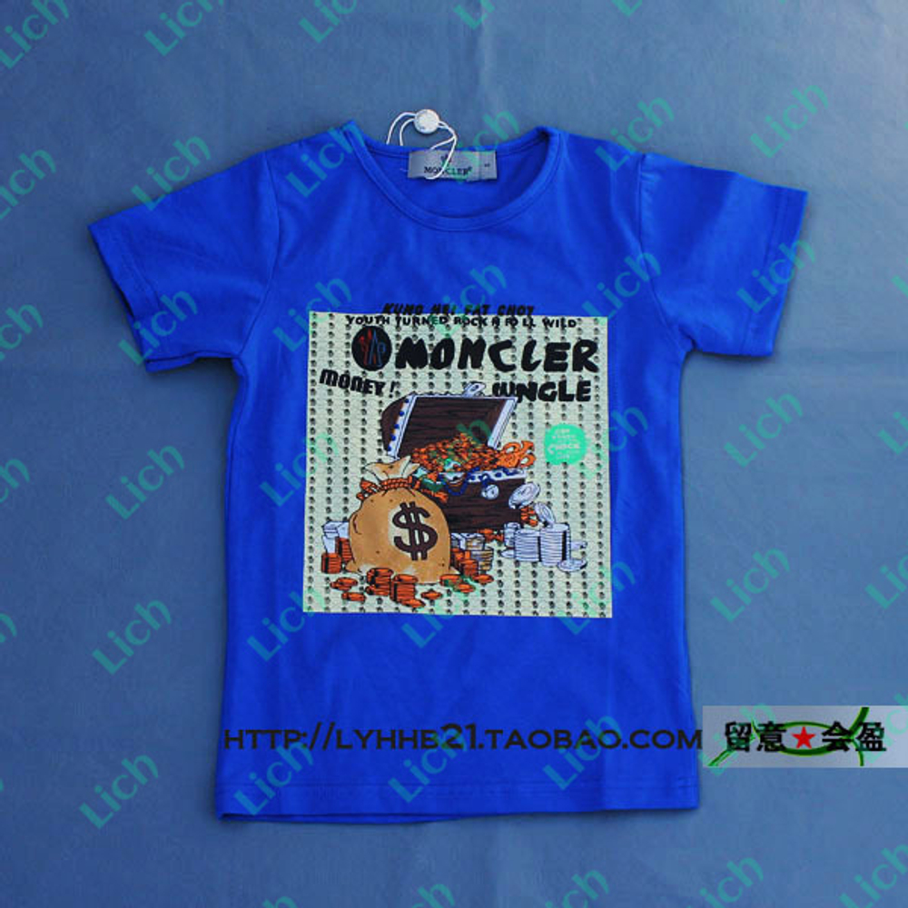 Футболка с принтом и надписью MONCLER