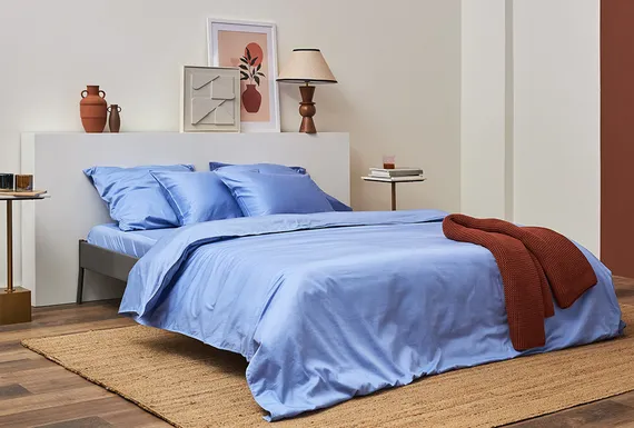 Простыня из премиального сатина сиреневого цвета из коллекции essential, 180х270 см