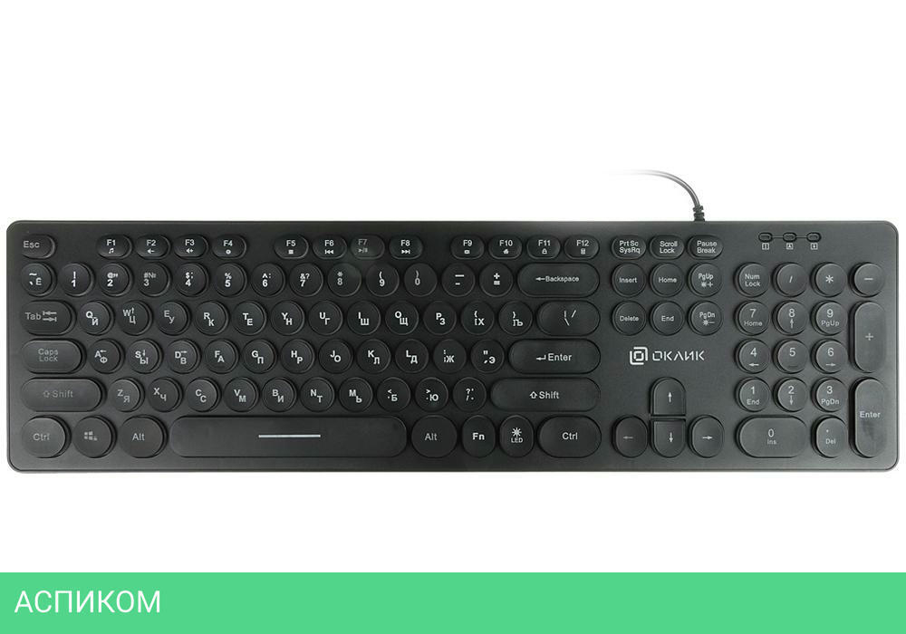 Клавиатура Oklick 420MRL черный