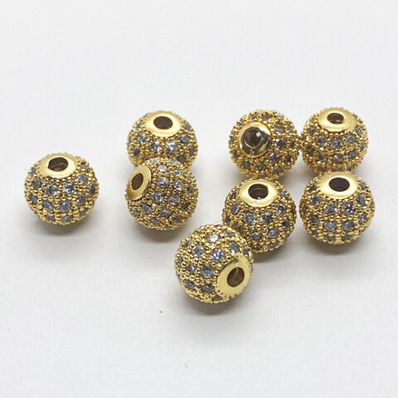 Бусина Milano LUX, цвет золото, диаметр 8 мм, цена за 1 шт