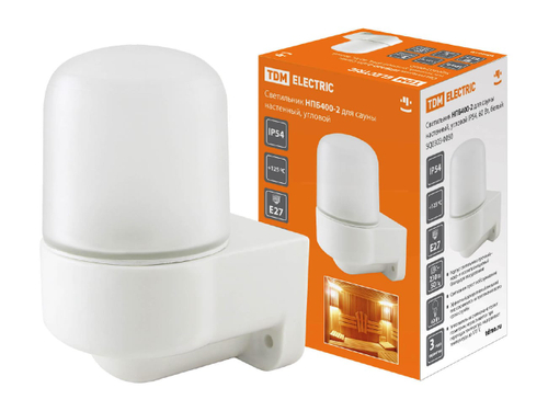 Светильник НПБ400-2 настенный угловой белый основание Керамика IP54 60Вт TDM