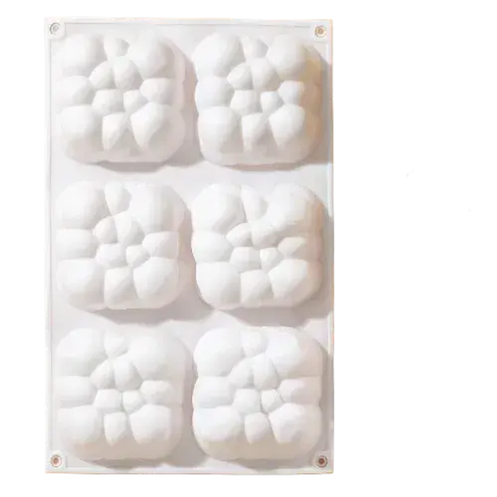Форма «Облачко», 30×18,8×3,5 см, 6 ячеек, ячейка 7,4×7,4 см, цвет белый