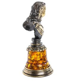 Народные промыслы AM-1163 Фигурка «Петр I-Бюст» (латунь, янтарь)