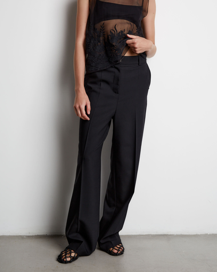 Брюки из шерсти черный