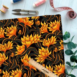 Ткань премиум шифон контрастный флорал