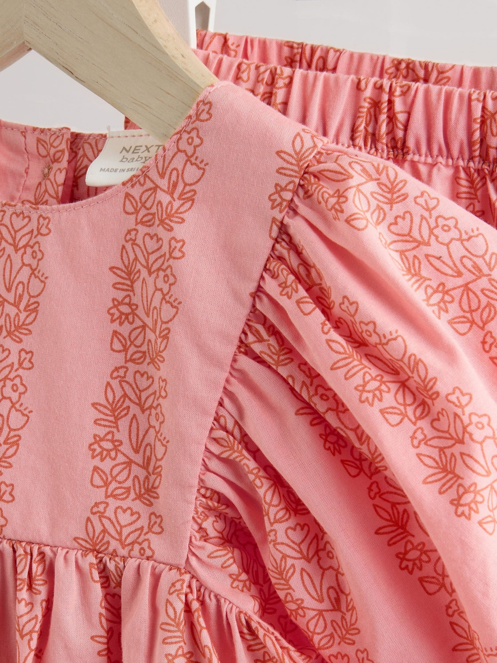 Блузка и брюки в комплекте для малышей Next AA8-193, Темно-розовый