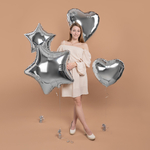 Сердце 32" Серебро, Металлик