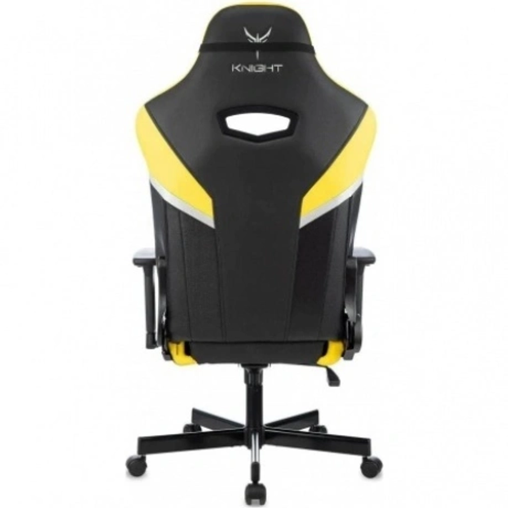 Кресло игровое Knight Thunder 5X черный/желтый эко.кожа крестов. металл