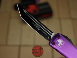 Нож Microtech UTX-85 T/E - фиолетовая рукоять, танто клинок, черный RK-400