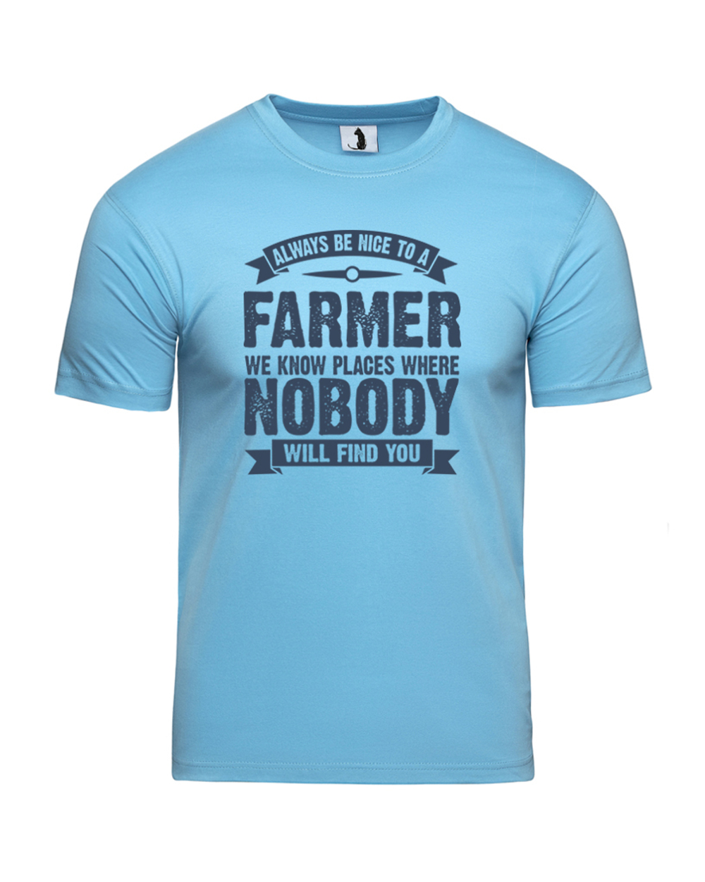 Футболка Be nice to a farmer классическая прямая голубая