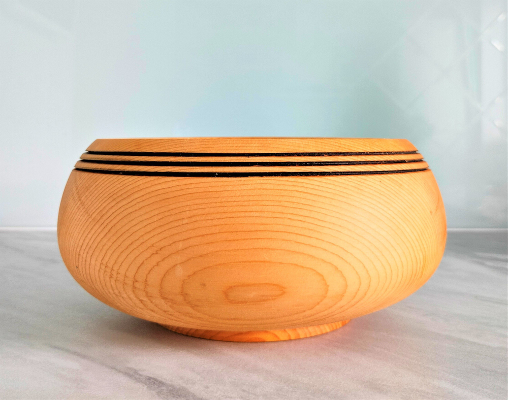 Тарелка деревянная глубокая из кедра 19 см