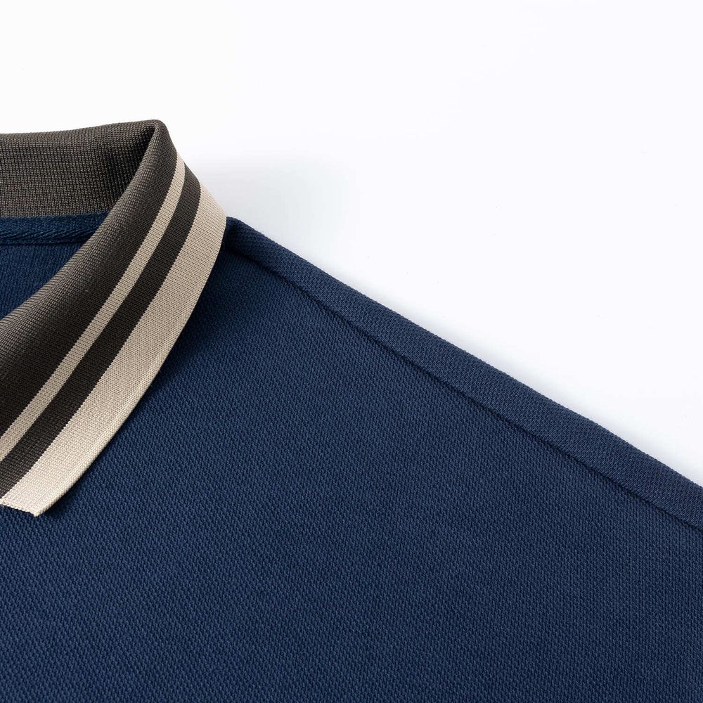 Поло Ymkashix серое / темно-синее