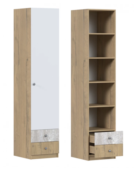 Пенал с дверкой Ассоль Дуб бунратти/анкор белый/дельмар