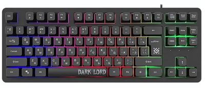 Проводная игровая клавиатура Dark Lord GK-580 RU, черный,радужная,87кнопок DEFENDER