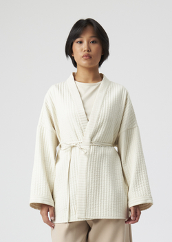 DOUBLE-BREASTED KIMONO | L/XL | BEIGE