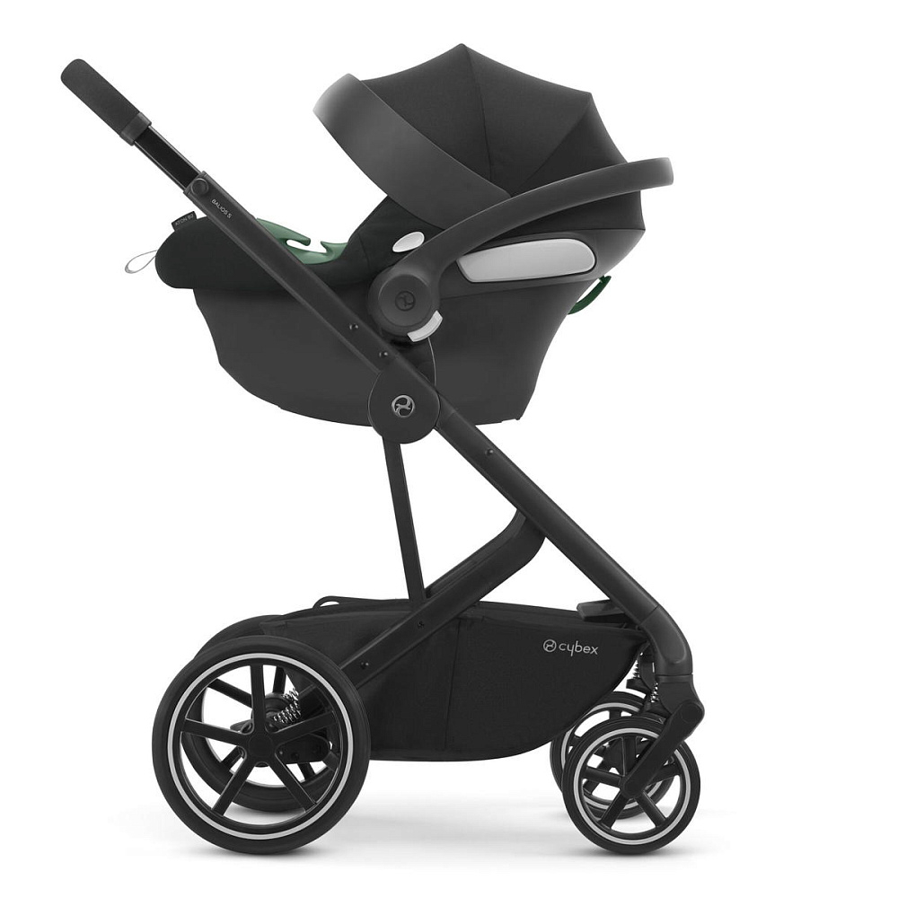 Коляска Cybex Balios S Lux BLK 2025 Aton B2 i-Size Volcano Black 3 в 1 Moon Black с дождевиками