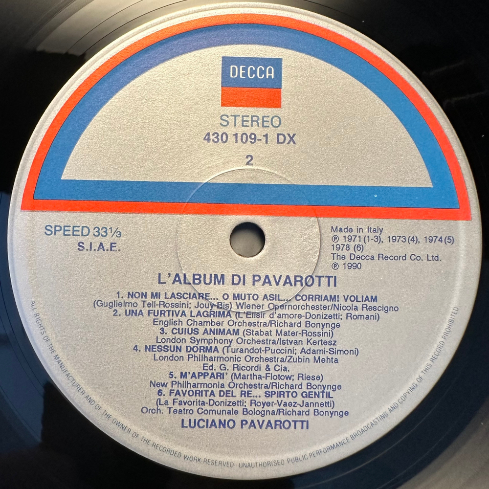 Лучано Паваротти - L'Album di Pavarotti 2LP (Италия 1990г.)