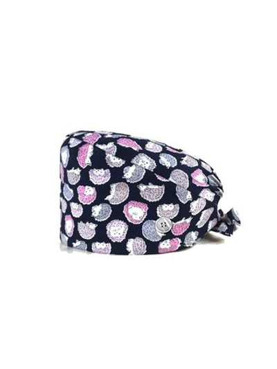 Шапочка медицинская, принт "Ёжики", темно-синий