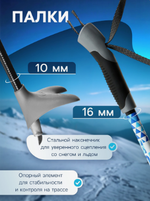 Комплект лыжный: пластиковые лыжи 170 см без насечек, стеклопластиковые палки 130 см, крепления NN75 мм