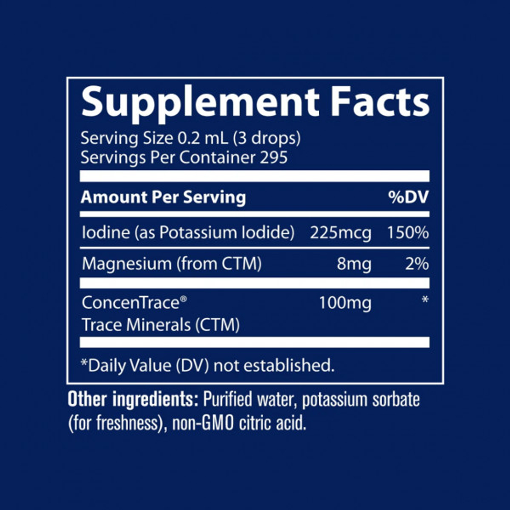 Trace Minerals Ionic Iodine 225mcg 59 ml, Жидкий Йод