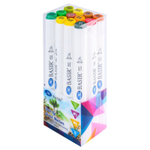 Маркер для скетчинга, двусторонние, Basir, серия "Летние тона", трёхгранные, 14 мм, спиртовые, 12 шт