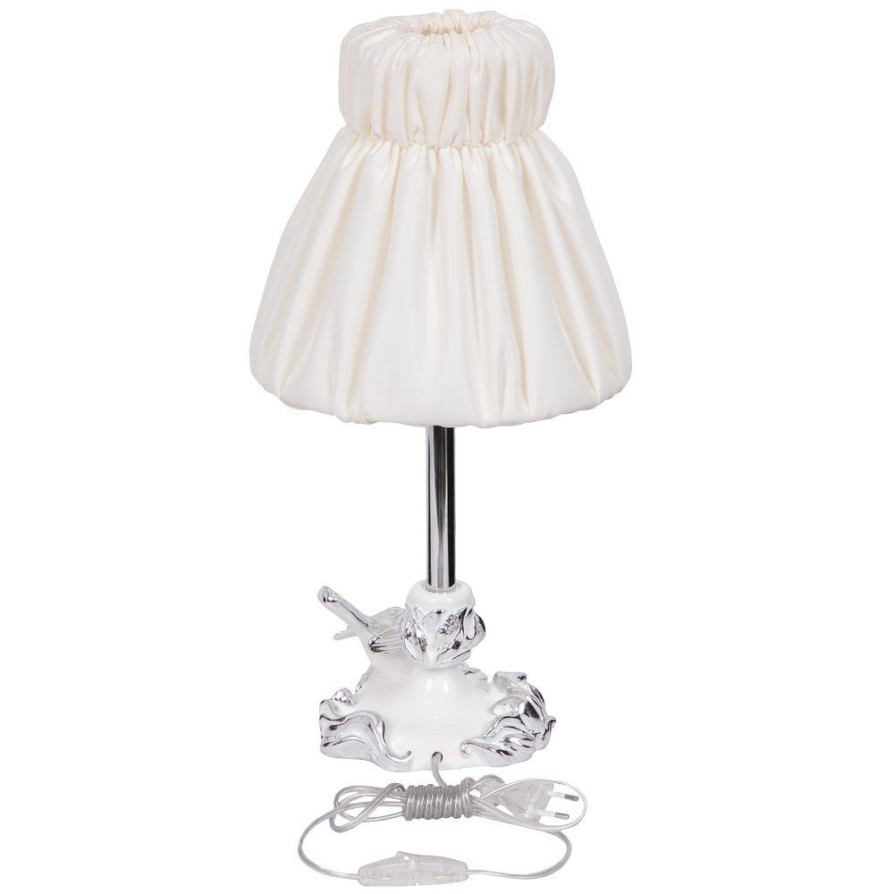 Настольная лампа Белла Белый с абажуром Адель Бланко