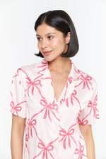 Шелковая пижама с бантиками