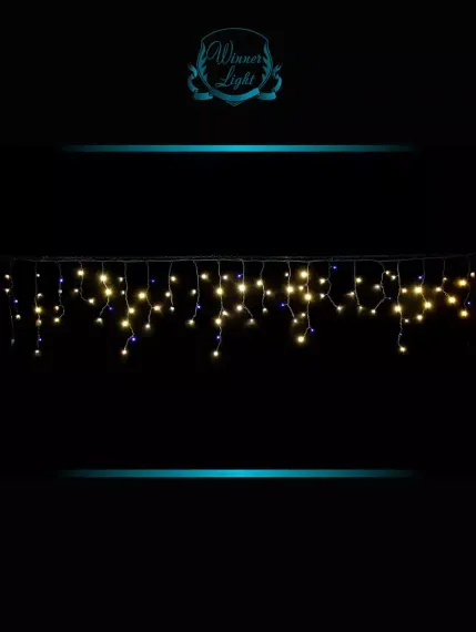 Бахрома-ПВХ 850 теплых белых LED 25 м. 0,6*0,4*0.3, мерцающий диод, черный провод, IP54, Winner (ww.02.6B.850+)