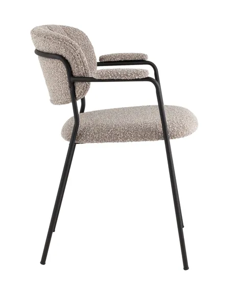 Стул Carol с подлокотниками, серое букле