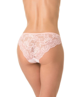 Полосатые трусы-бразилиана с задней частью из кружева (Размер: L) (Цвет: персиковый)
