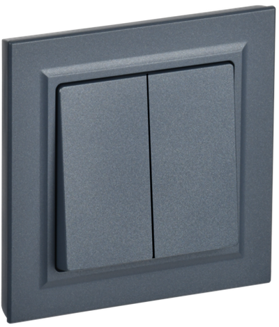 BRITE Выключатель 2-клавишный 10А в сборе ВСР10-2-0-БрМ маренго IEK