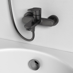 Смеситель для ванны Abelsberg Lineara UNF25747GM цвет Космическая сталь