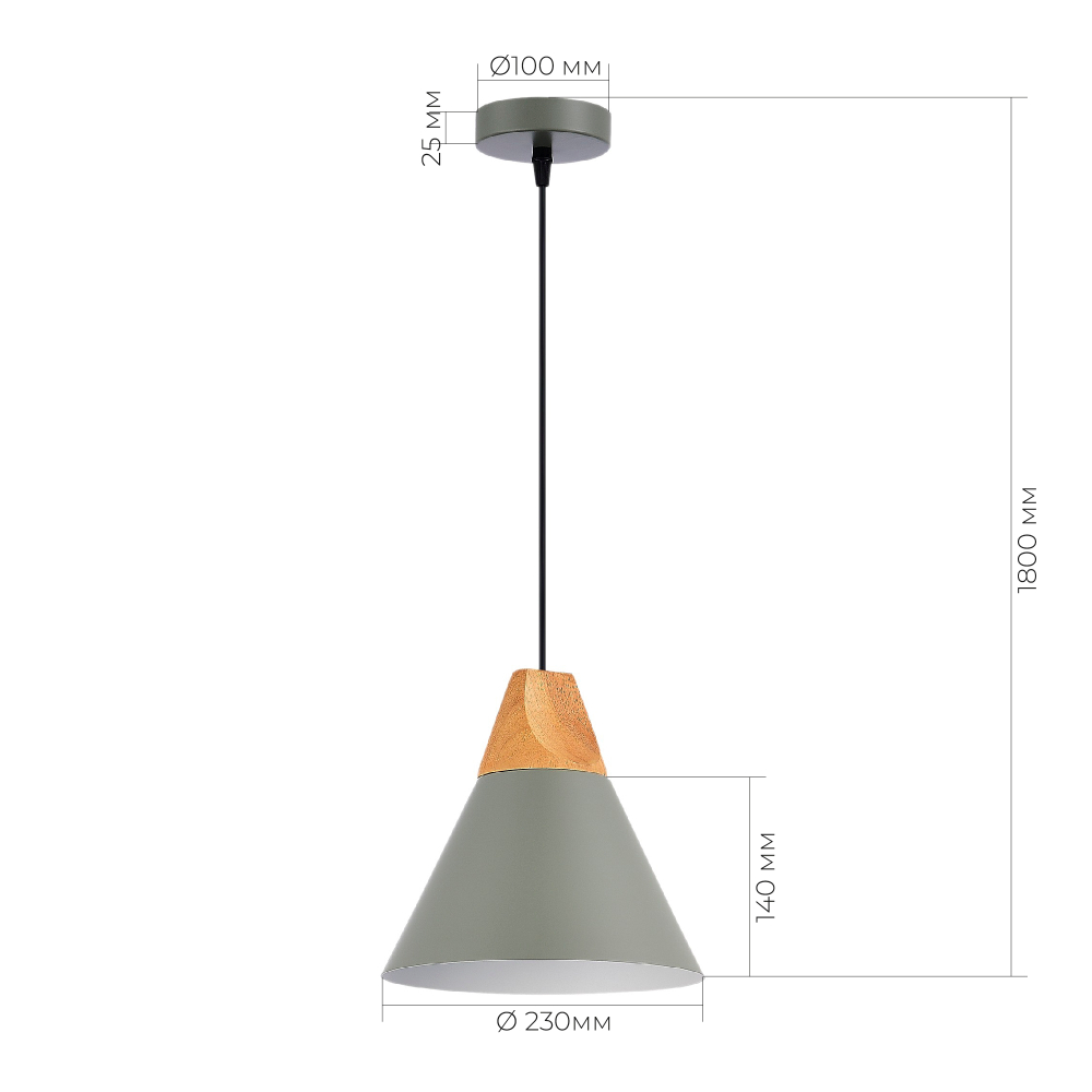 SLE125113-01 Подвес Серый/Серый, Светлое дерево E14 1*40W MODICA