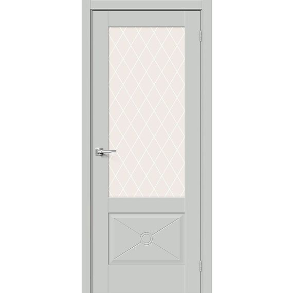 Фото межкомнатной двери эмалит Прима-13.2.0.0 grey matt остеклённая