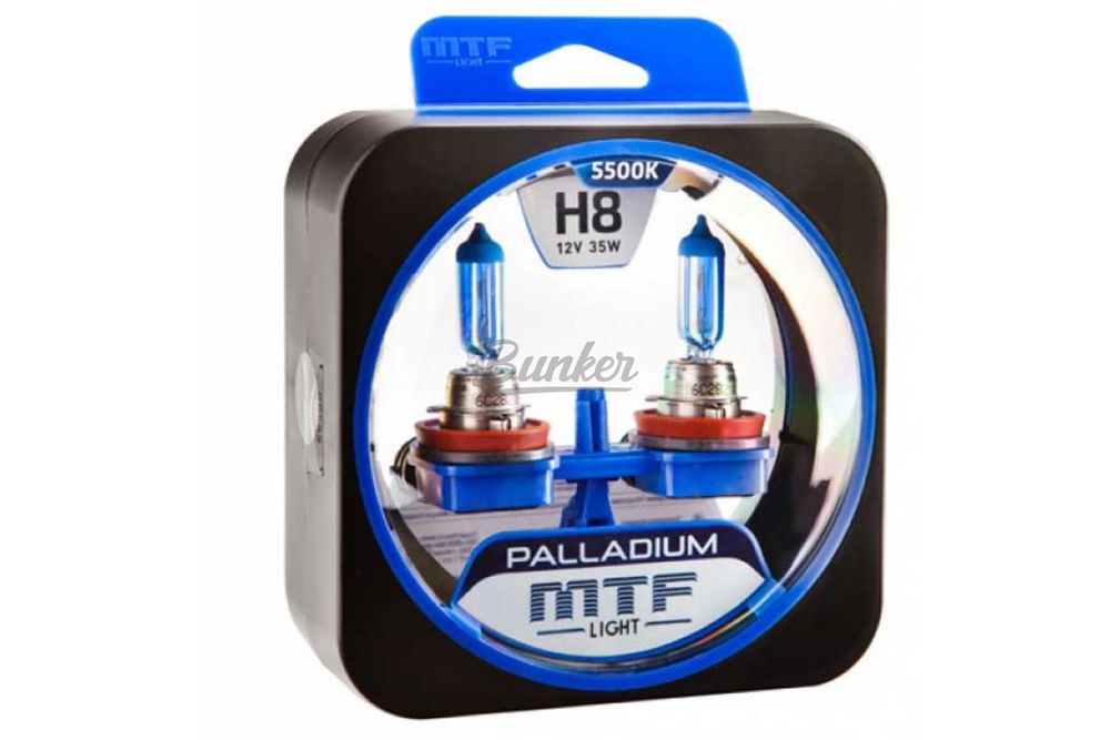 Галогенные автолампы MTF Palladium 5500K H8, (компл.)