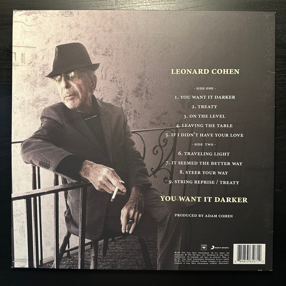 Leonard Cohen - You Want It Darker (Европа 2016г.)