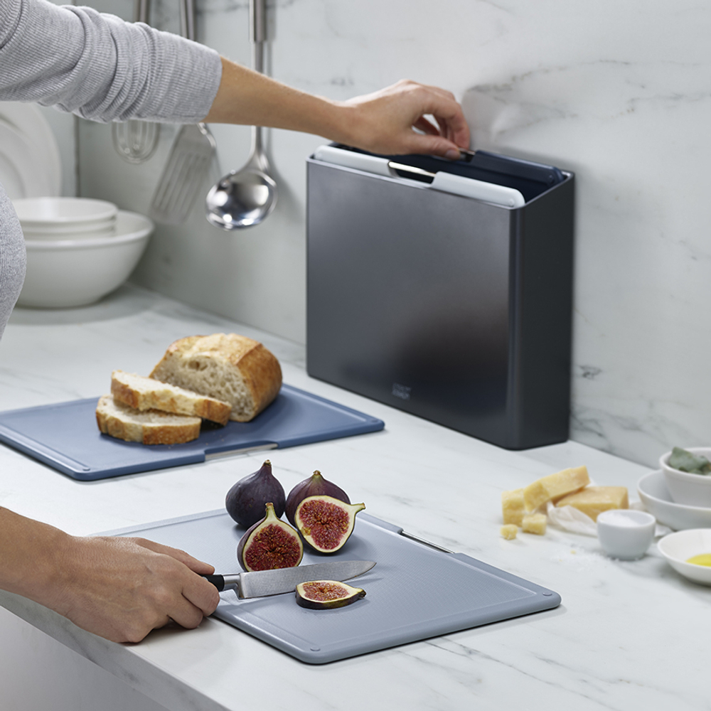 Набор разделочных досок в подставке folio large, графит, 4 шт.