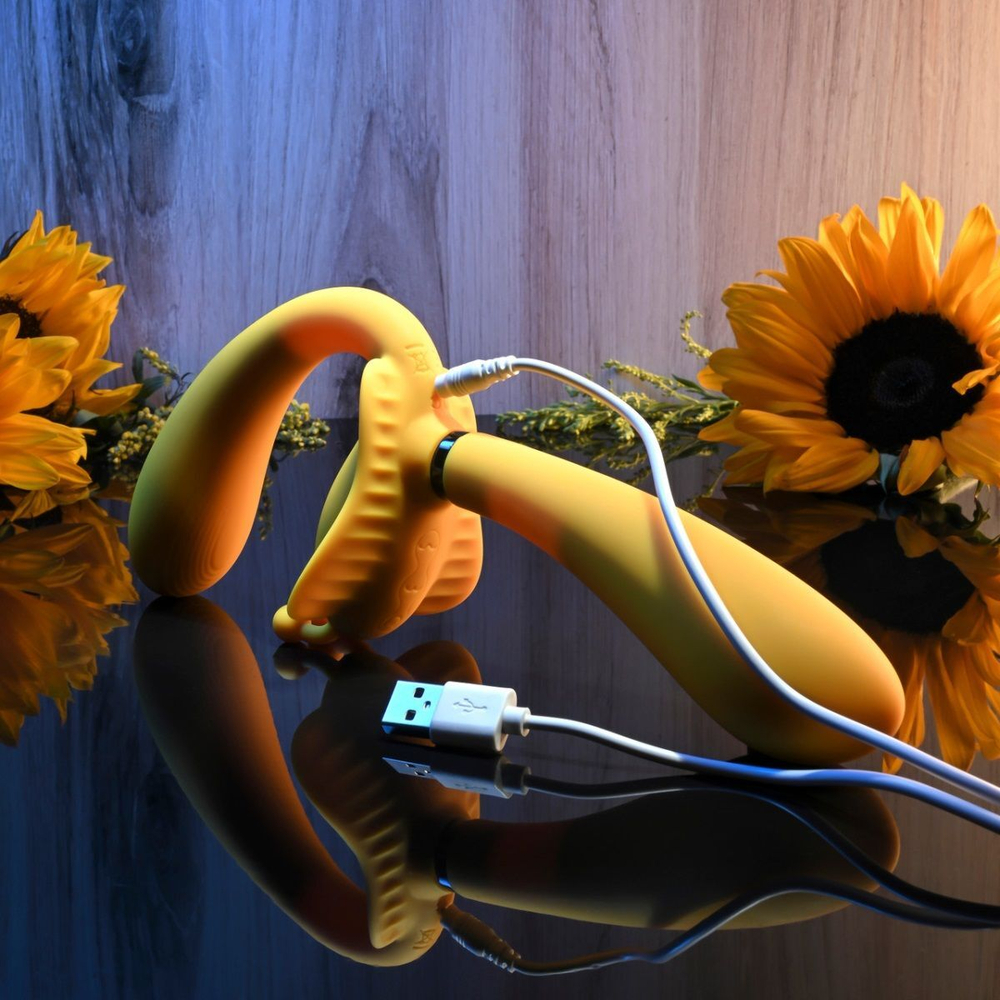 Желтый безремневой вибрострапон The Monarch - 23 см. (Цвет: желтый)