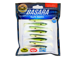 Виброхвост LUCKY JOHN Basara Soft Swim 3D, 2.5in (63 мм), цвет PG11, 8 шт.