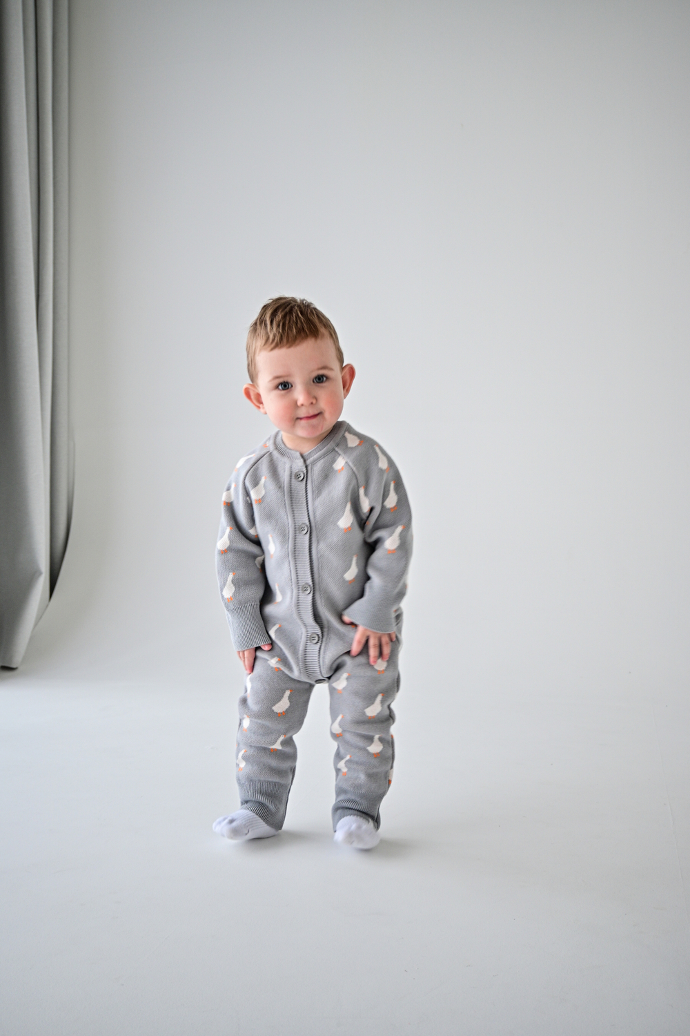 Комбинезон вязаный гуси