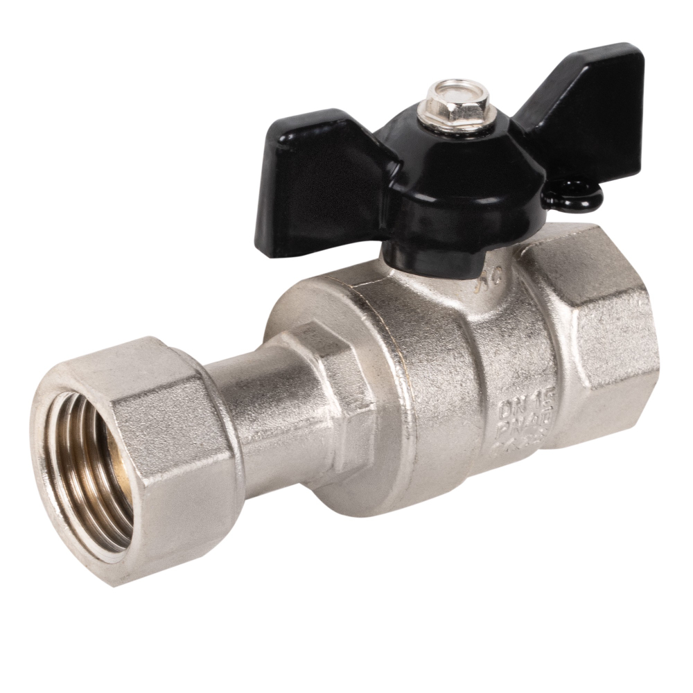 Кран шаровой латунный LD Pride 47.15.В-НкГк.Б Ду15 Ру40 с накидной гайкой (с биркой)