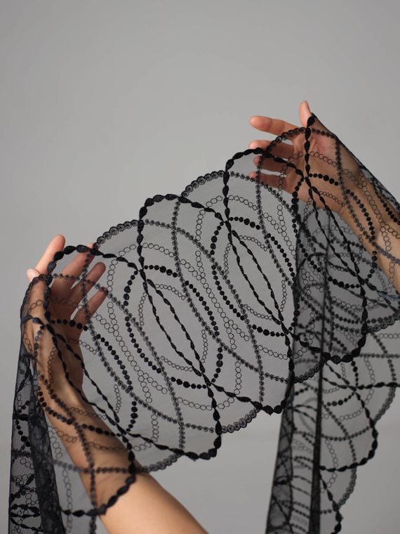 05-173 Вышивка на неэл. сетке 23 см, черный 170